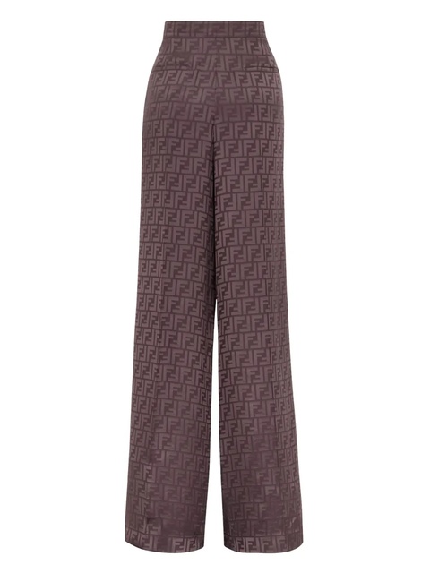 FENDI monogram jacquard silk trousers - Purple - zdjęcie produktu nr 1