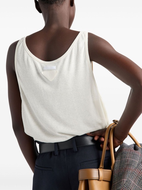 Prada ribbed knit tank top - Neutrals - zdjęcie produktu nr 2