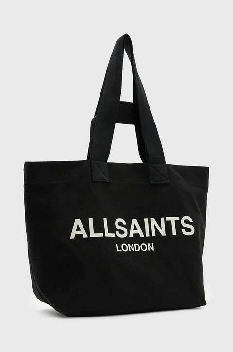 AllSaints torebka bawełniana ALI kolor czarny W163XA - zdjęcie produktu nr 1