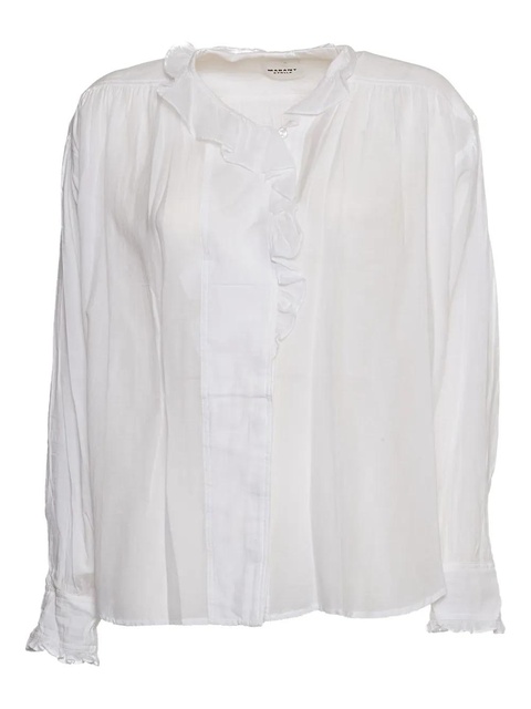 ISABEL MARANT Pamias ruffled long-sleeved top - White - zdjęcie produktu nr 1