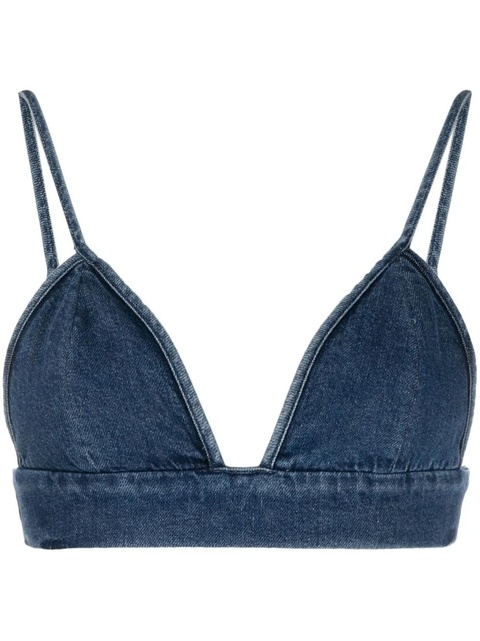 AGOLDE triangle-cup denim crop top - Blue - zdjęcie produktu nr 1