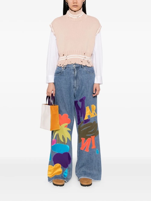 Marni cotton cropped vest - Pink - zdjęcie produktu nr 2