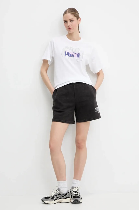 Puma t-shirt bawełniany damski kolor biały 685084 - zdjęcie produktu nr 2