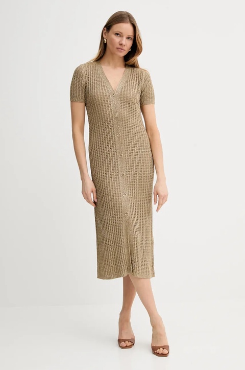 Twinset sukienka kolor zielony midi dopasowana 251TT3190 - zdjęcie produktu nr 2