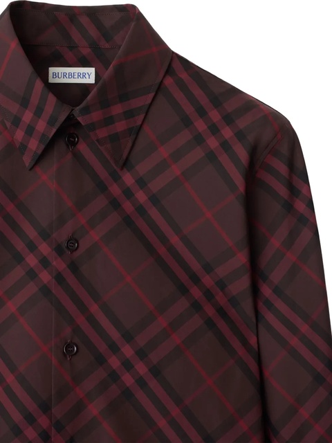 Burberry check-pattern cotton shirt - Red - zdjęcie produktu nr 2