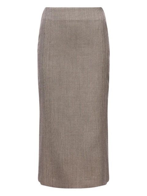 MM6 Maison Margiela rear-slit midi skirt - Brown - zdjęcie produktu nr 1
