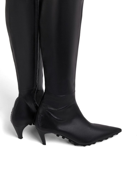 Marni Spike leather knee-high boots - Black - zdjęcie produktu nr 2