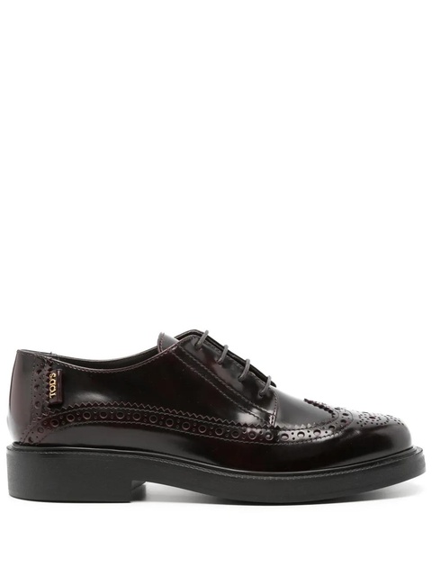 Tod's logo-tag brogues - Red - zdjęcie produktu nr 1