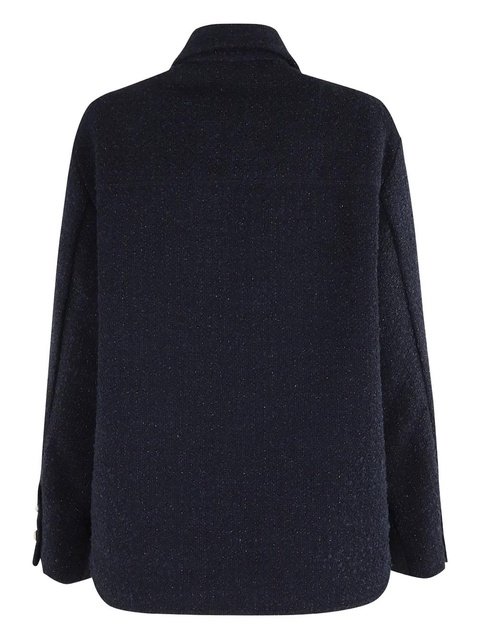 PINKO glitter-flecked button-front tweed jacket - Blue - zdjęcie produktu nr 2