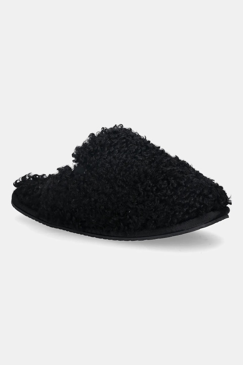 Calvin Klein kapcie CLOSE SLIPPER FUR kolor czarny YW0YW01975 - zdjęcie produktu nr 1