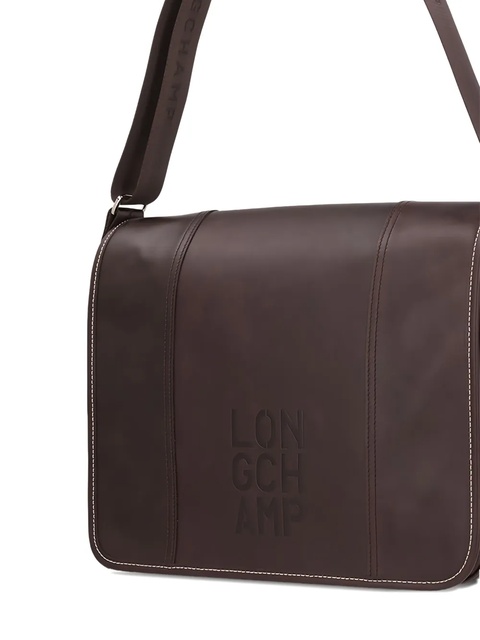 Longchamp embossed-logo leather cross body bag - Brown - zdjęcie produktu nr 2