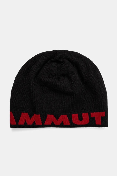 Mammut czapka dwustronna kolor czarny wełniana 1191.04891 - zdjęcie produktu nr 2
