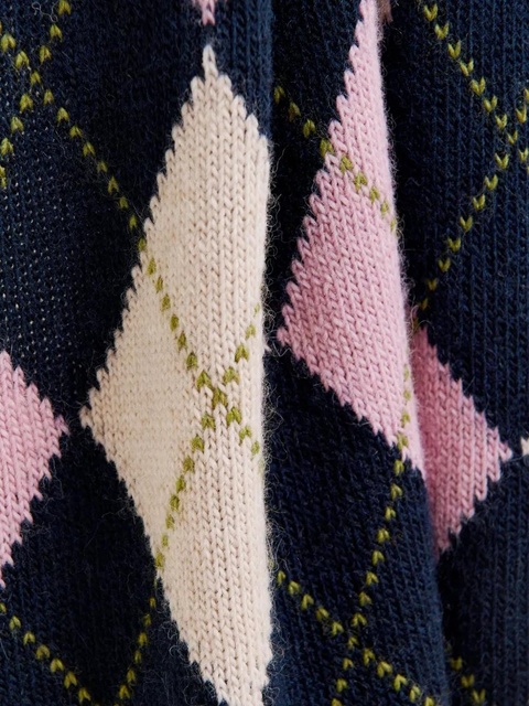 Essentiel Antwerp argyle jacquard scarf - Blue - zdjęcie produktu nr 2