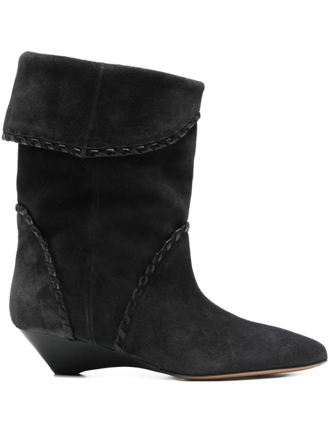 ISABEL MARANT 50mm Edoa braided-trim boots - Black - zdjęcie produktu nr 1