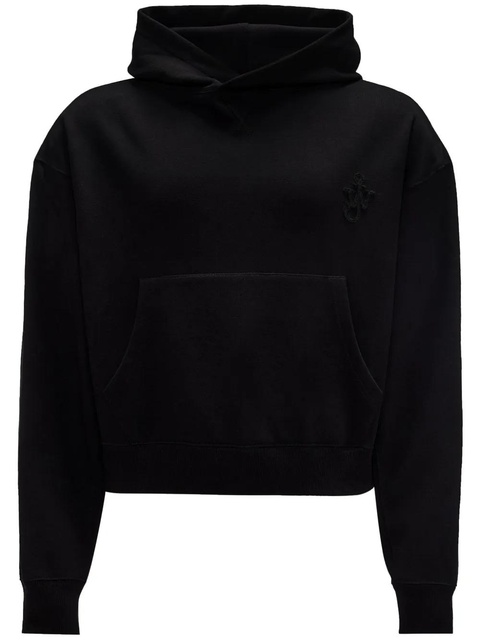 JW Anderson logo-embroidered organic cotton hoodie - Black - zdjęcie produktu nr 1