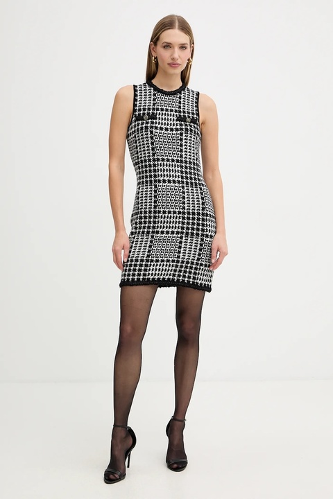 Twinset sukienka z dodatkiem wełny kolor biały mini dopasowana 252TT3042 - zdjęcie produktu nr 2