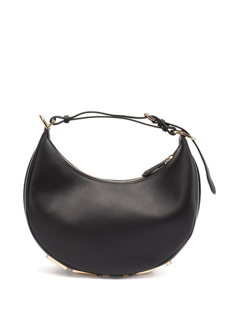 FENDI gold-tone lettering half-moon shoulder bag - Black - zdjęcie produktu nr 2