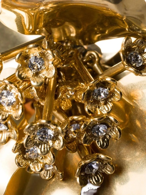 Miu Miu flower-motif brooch - Gold - zdjęcie produktu nr 2