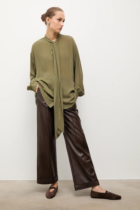 Answear.LAB baleriny zamszowe kolor brązowy - zdjęcie produktu nr 2