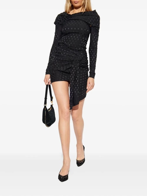 ISABEL MARANT Elara draped polka-dot mini dress - Black - zdjęcie produktu nr 2