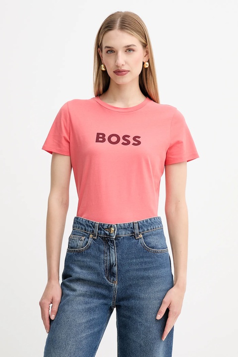 BOSS Orange t-shirt bawełniany BOSS ORANGE damski kolor różowy 50501139 - zdjęcie produktu nr 1