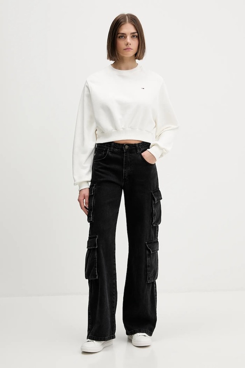 Tommy Jeans bluza bawełniana damska kolor biały gładka DW0DW21831 - zdjęcie produktu nr 1