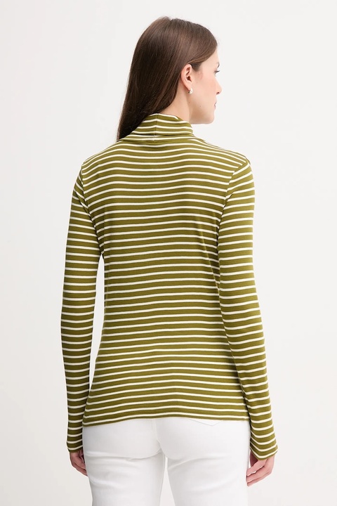 United Colors of Benetton longsleeve bawełniany kolor zielony z golfem 30YSE2225 - zdjęcie produktu nr 2