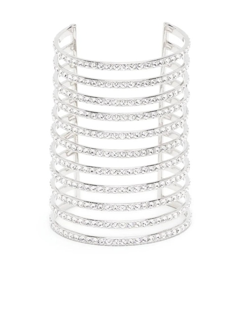 Amina Muaddi Vittoria crystal-embellished cuff bracelet - Silver - zdjęcie produktu nr 1