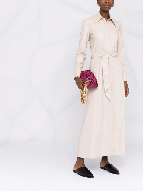 Nanushka faux-leather belted maxi shirt dress - Neutrals - zdjęcie produktu nr 1