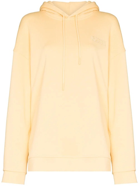 GANNI logo-embroidered oversized hoodie - Yellow - zdjęcie produktu nr 1