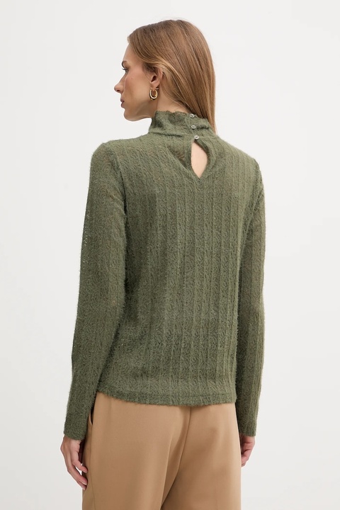 United Colors of Benetton sweter damski kolor zielony lekki z półgolfem 5W77DQ0AT - zdjęcie produktu nr 2