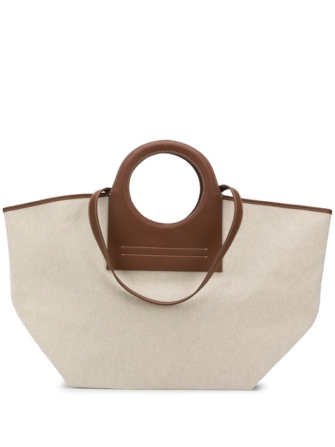 Hereu Cala Leather-Trimmed Large tote bag - Neutrals - zdjęcie produktu nr 1