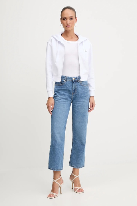 Armani Exchange bluza damska kolor biały z kapturem gładka XW000822 AF10818 - zdjęcie produktu nr 2