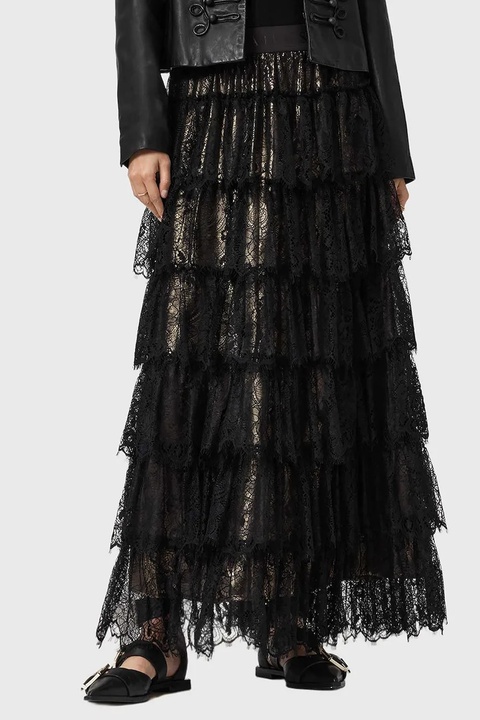 AllSaints spódnica kolor czarny maxi rozkloszowana W069RD - zdjęcie produktu nr 1