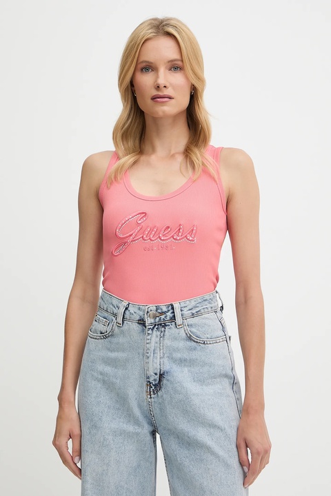 Guess top RAISSA kolor pomarańczowy W5YP00 KCXJ2 - zdjęcie produktu nr 1