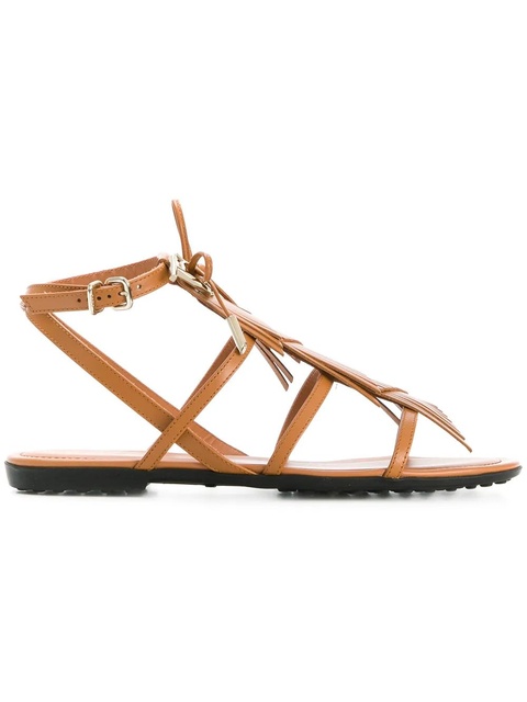 Tod's logo fringe sandals - Brown - zdjęcie produktu nr 1