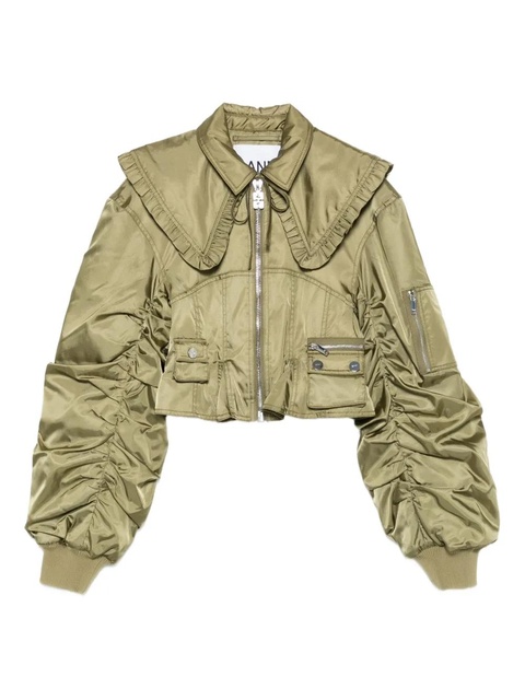 GANNI duchess bomber jacket - Green - zdjęcie produktu nr 1