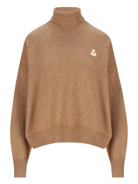 ISABEL MARANT embroidered-logo high-neck sweater - Brown - zdjęcie produktu nr 1