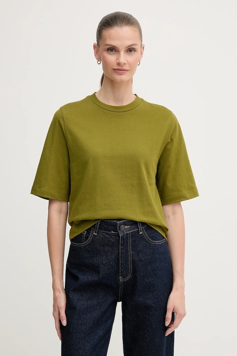 United Colors of Benetton t-shirt bawełniany damski kolor zielony 3BL0E17G5 - zdjęcie produktu nr 1