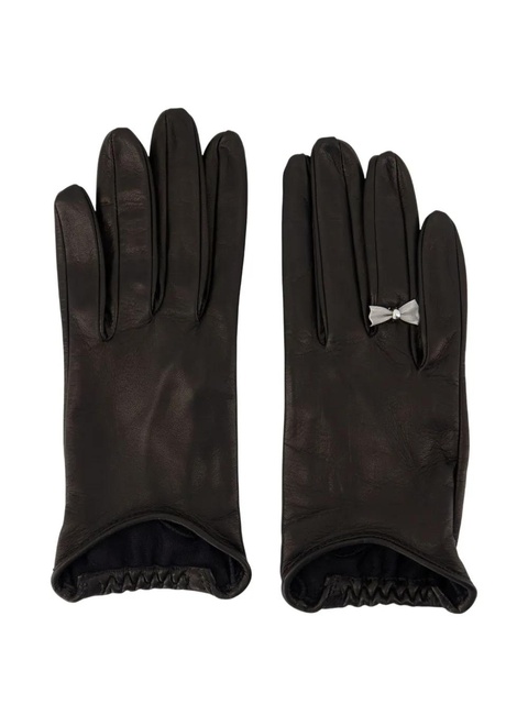 OUR LEGACY bow-detail leather gloves - Black - zdjęcie produktu nr 2