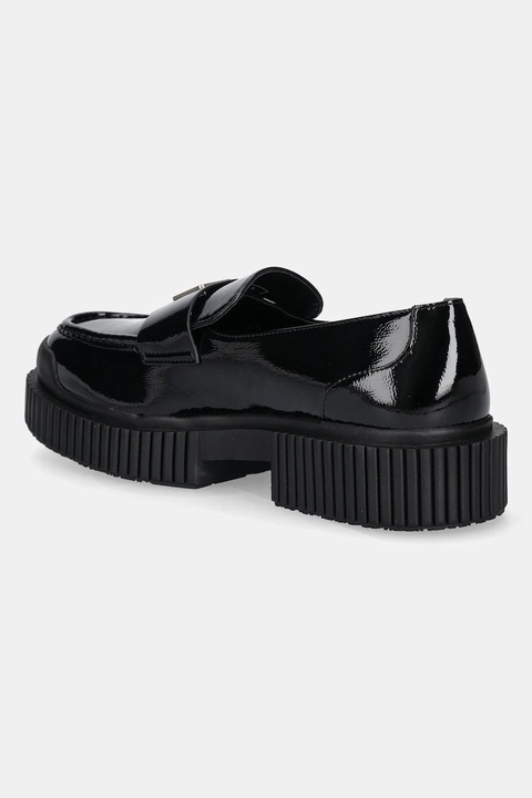 Armani Exchange mokasyny damskie kolor czarny na płaskim obcasie XW001672 AF17478 UC001 - zdjęcie produktu nr 2