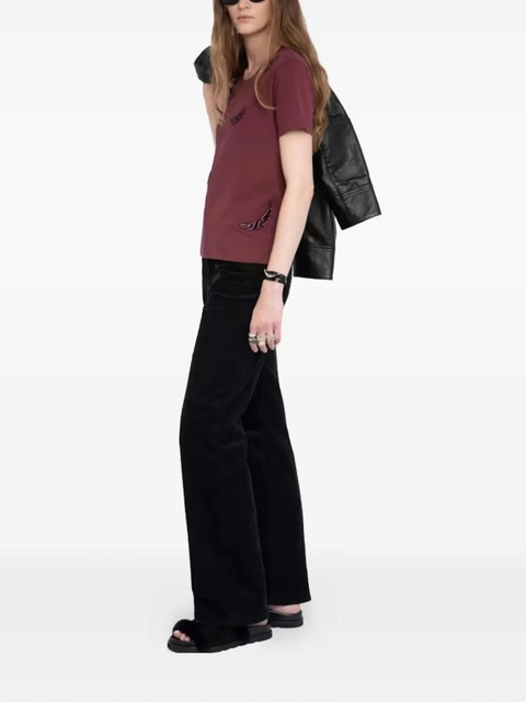 Zadig&Voltaire alys beaded-appliqué T-shirt - Red - zdjęcie produktu nr 2