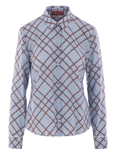 Gucci Horsebit-print shirt - Blue - zdjęcie produktu nr 1
