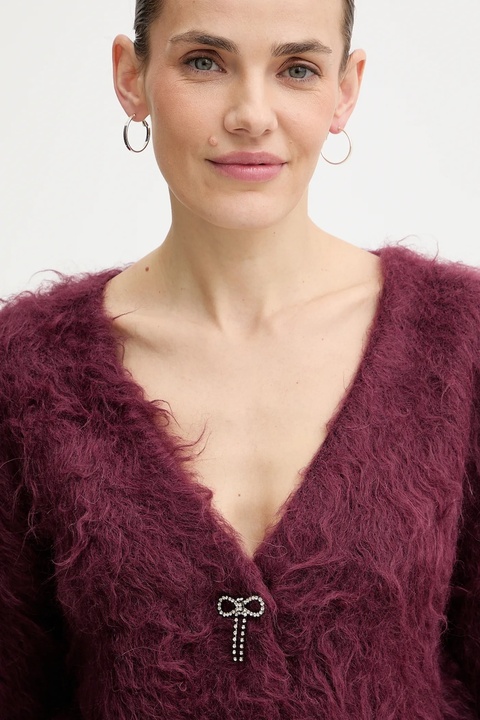 Guess kardigan z dodatkiem alpaki TOMIKO damski kolor bordowy W5BR91 Z3JI2 - zdjęcie produktu nr 2