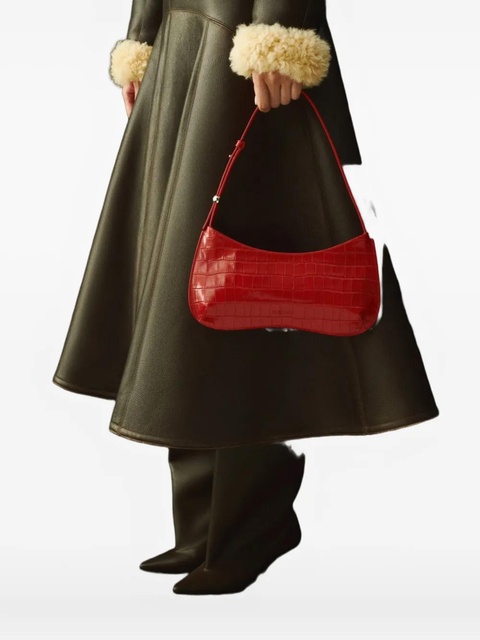 Jacquemus Le Bisou crocodile-embossed zip shoulder bag - Red - zdjęcie produktu nr 1