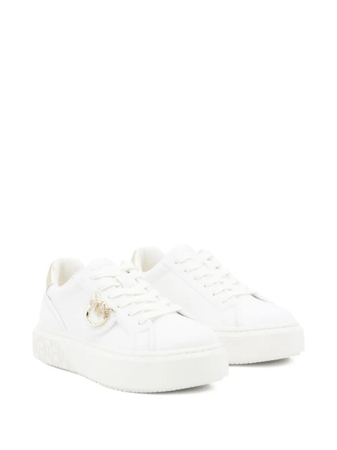 PINKO metallic-detail bird-embellishment sneakers - White - zdjęcie produktu nr 1