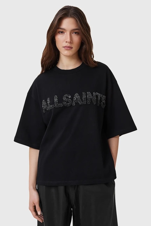 AllSaints t-shirt bawełniany AMELIE damski kolor czarny W123JC - zdjęcie produktu nr 1