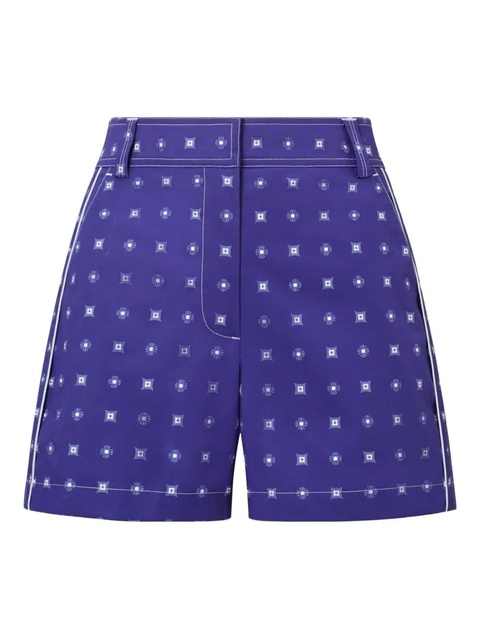 Tory Burch Twill Camp printed shorts - Blue - zdjęcie produktu nr 1