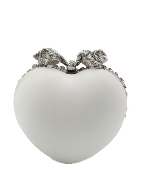 Self-Portrait crystal-embellished clutch bag - Silver - zdjęcie produktu nr 2