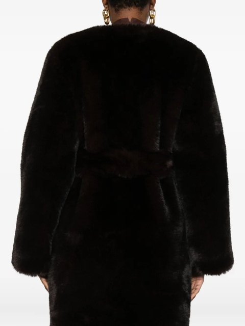 Cult Gaia belted faux-fur coat - Brown - zdjęcie produktu nr 2